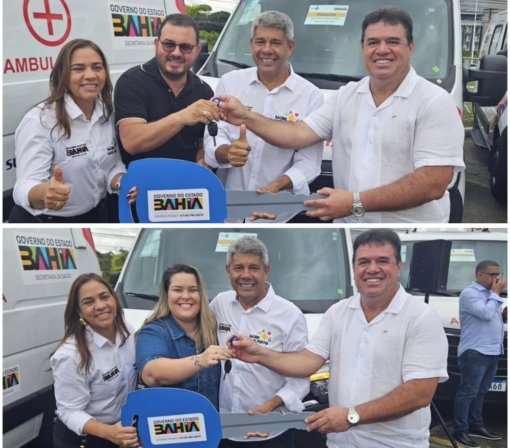 Deputado Marquinho Viana entrega ambulâncias para Boquira e Cipó