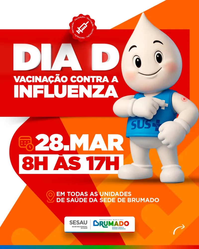 Dia D de vacinação contra a gripe mobiliza Brumado neste sábado, 28