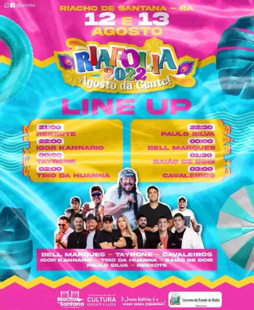 RiaFolia será realizado nos dias 12 e 13 confira a programação