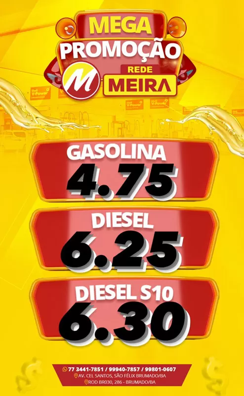 Promoção de combustíveis no Posto Meira I