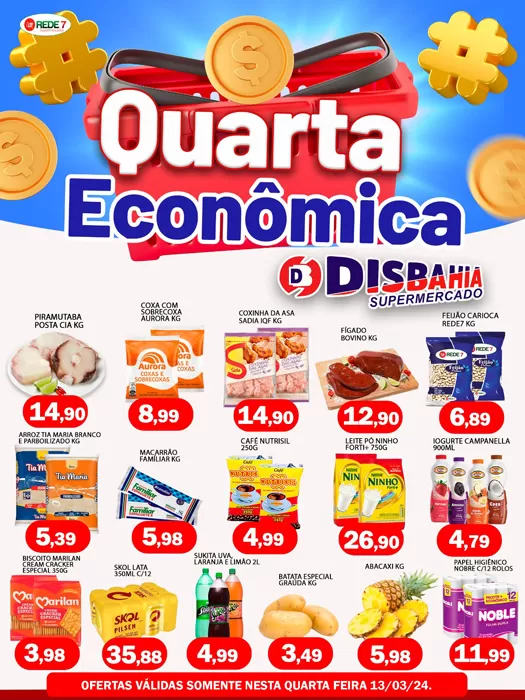 Economize na Quarta Econômica do Disbahia Supermercado!