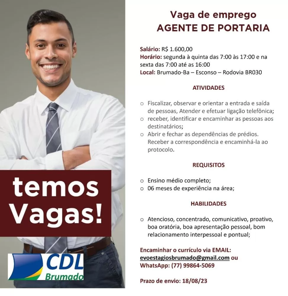 Vaga de Emprego: Oportunidade para Auxiliar Administrativo em Brumado