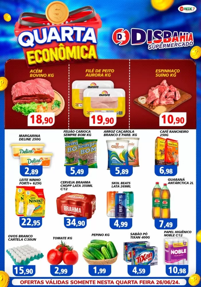 Economize na Quarta Econômica do Disbahia Supermercado!