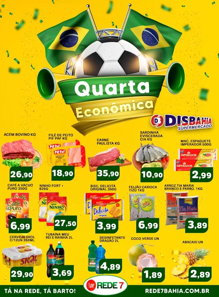 Confira as ofertas da Quarta Econômica do Disbahia Supermercado