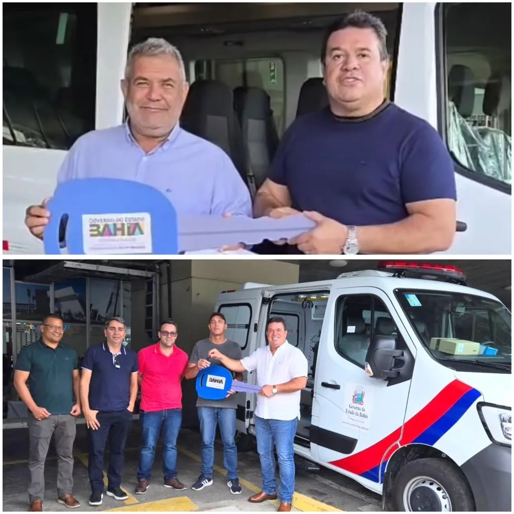 Marquinho Viana entrega ambulância para Jussiape e van de TFD para Contendas do Sincorá