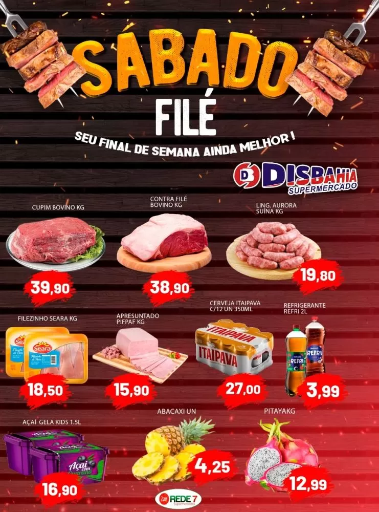 Ofertas: Sábado Filé do Disbahia Supermercado