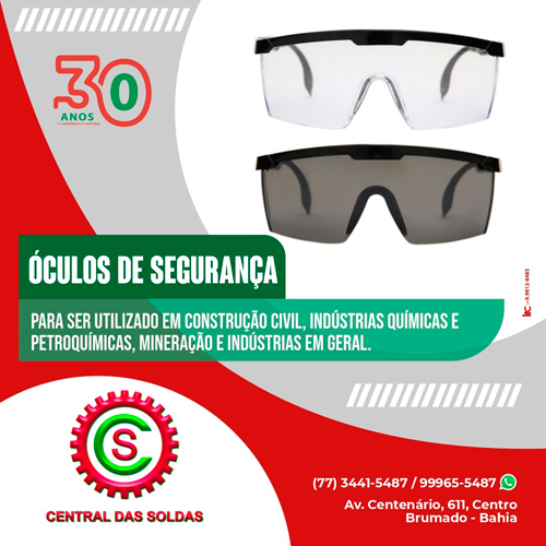 Central das Soldas - Venha conferir nossa linha de óculos de segurança