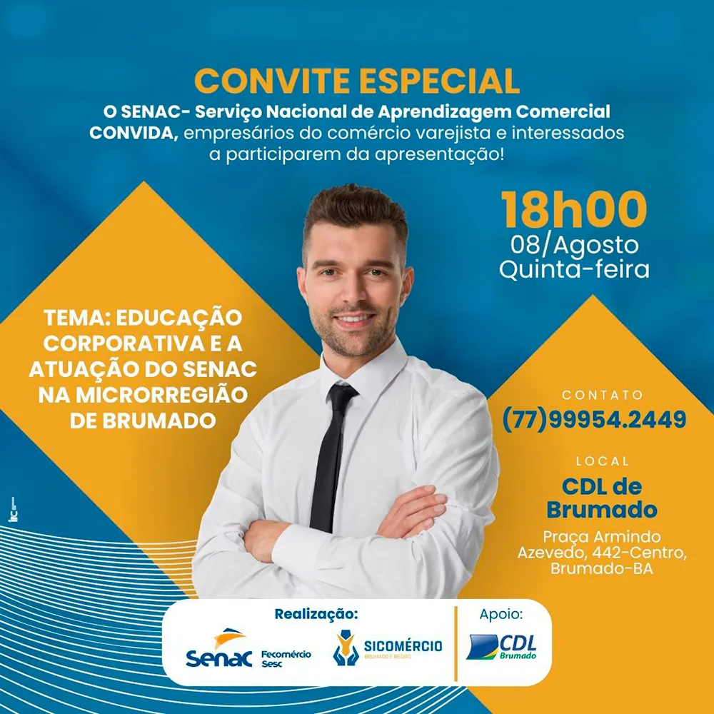SICOMERCIO e SENAC unem forças para capacitar comerciantes em Brumado e Região