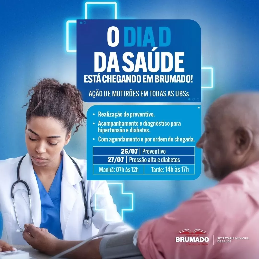 Dia D da Saúde: Mutirão de atendimentos em todas as Unidades Básicas de Saúde de Brumado