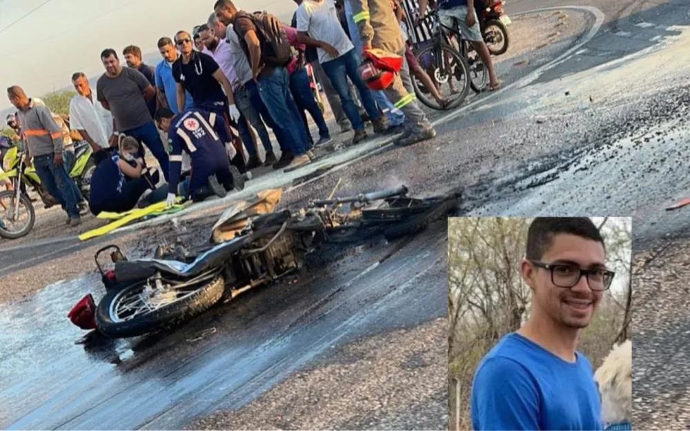 Condutor de moto que pegou fogo após colisão na BA-262, em Brumado, não sobrevive aos ferimentos