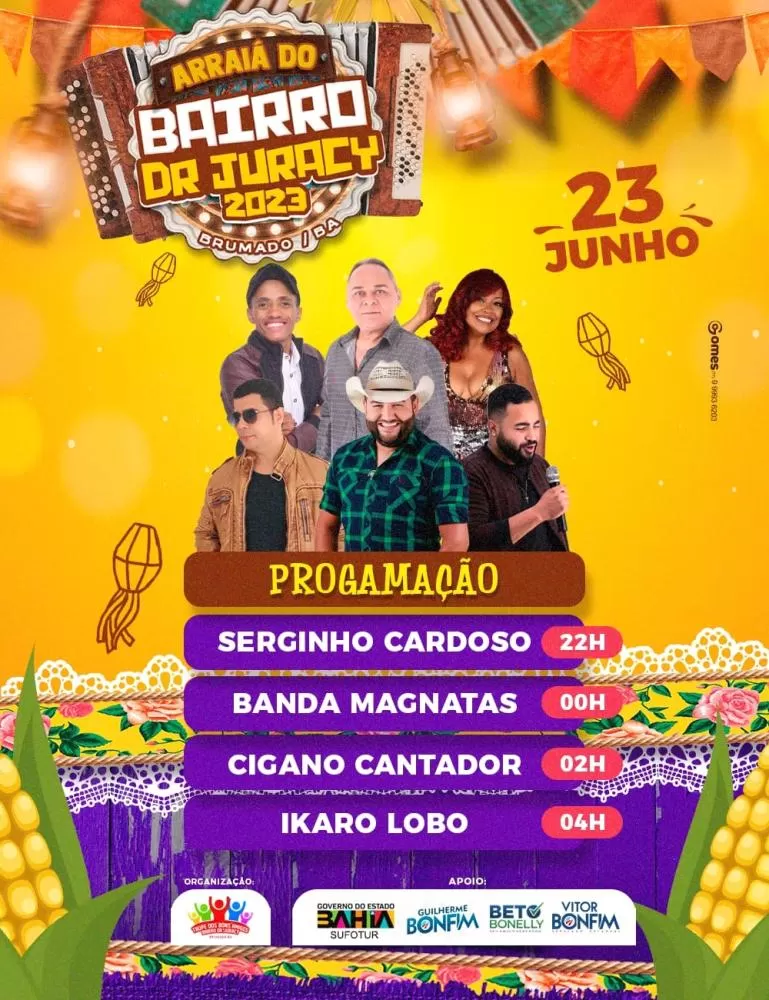 Arraiá do Bairro Dr° Juracy 2023: confira a grade de apresentações desta sexta-feira (23/06)