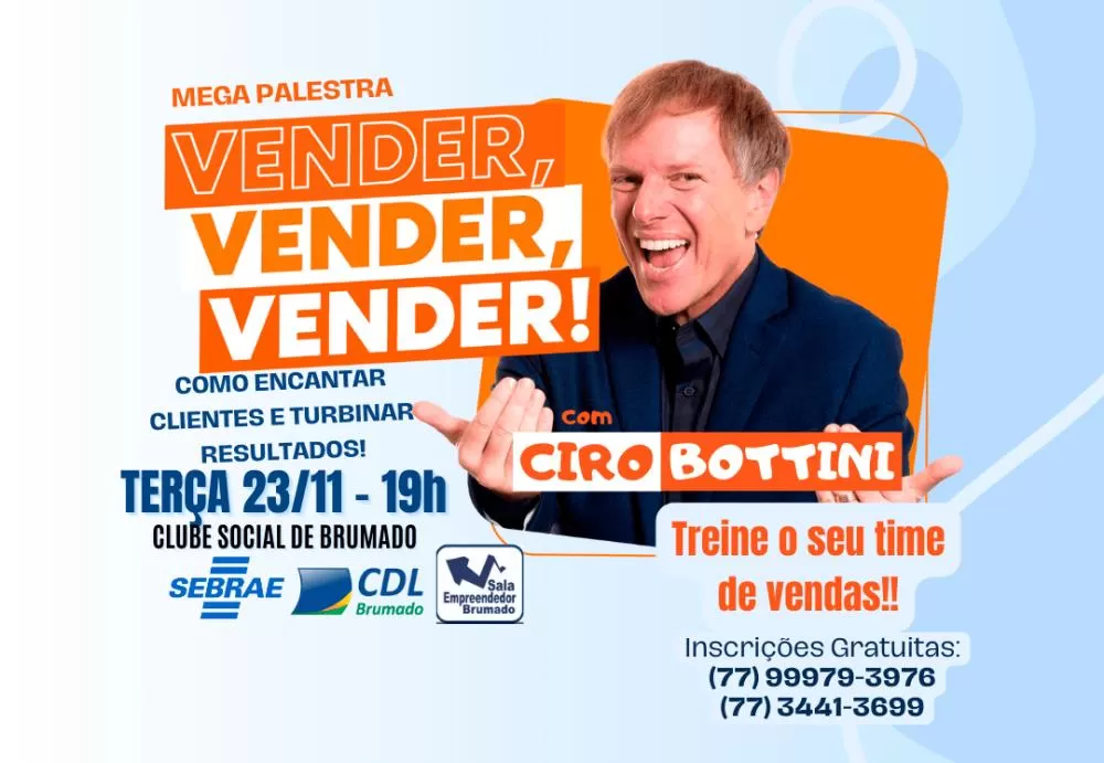 Brumado recebe Ciro Bottini: Uma noite de aprendizado em vendas