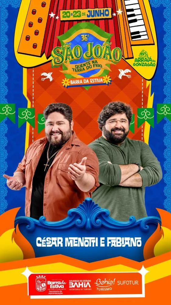 César Menotti & Fabiano são confirmados no São João de Barra da Estiva