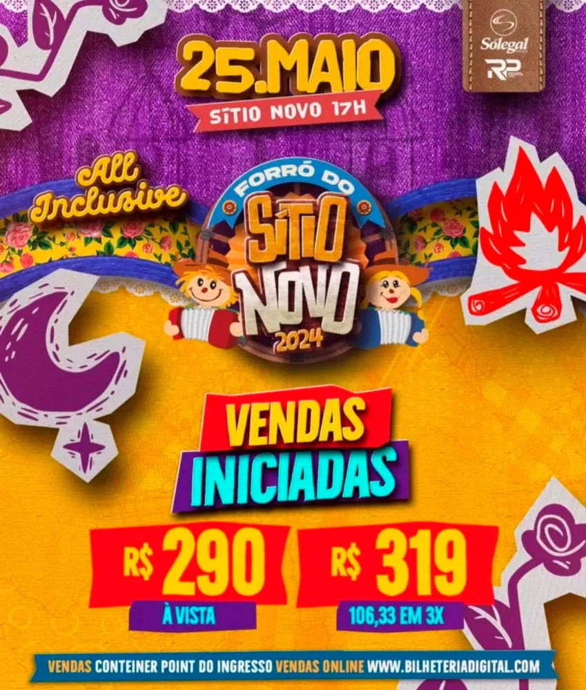 Vendas Liberadas para o Forró do Sítio Novo