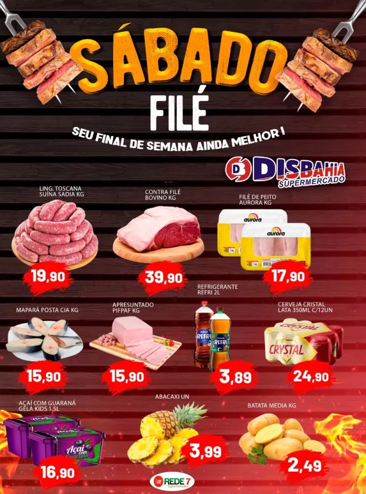 Ofertas: Sábado Filé do Disbahia Supermercado