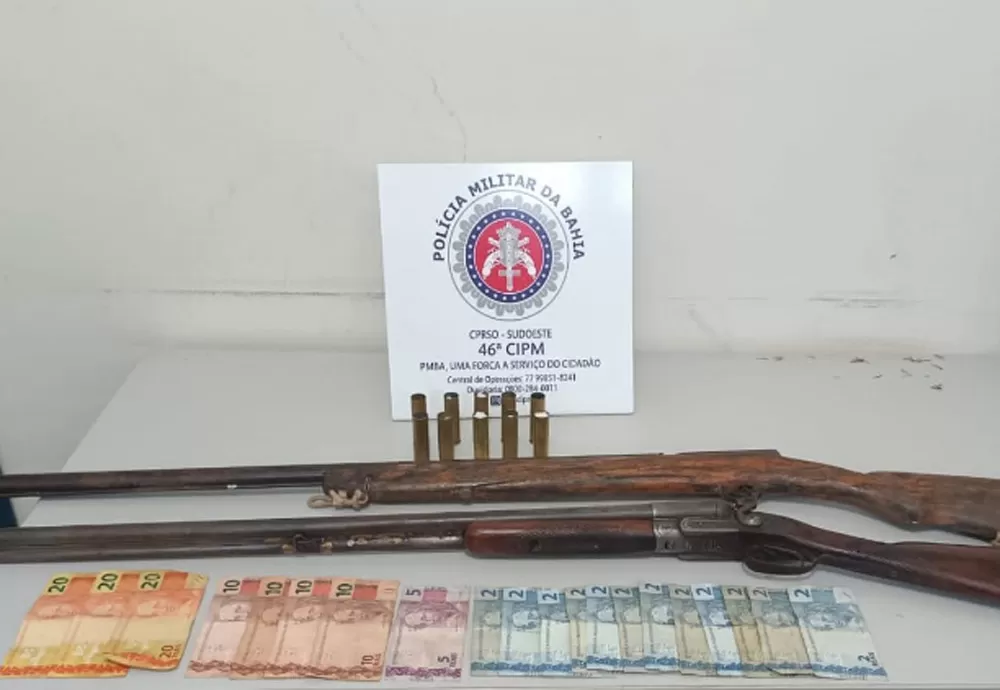Indivíduo é preso com armas de fogo não registradas em Livramento de Nossa Senhora
