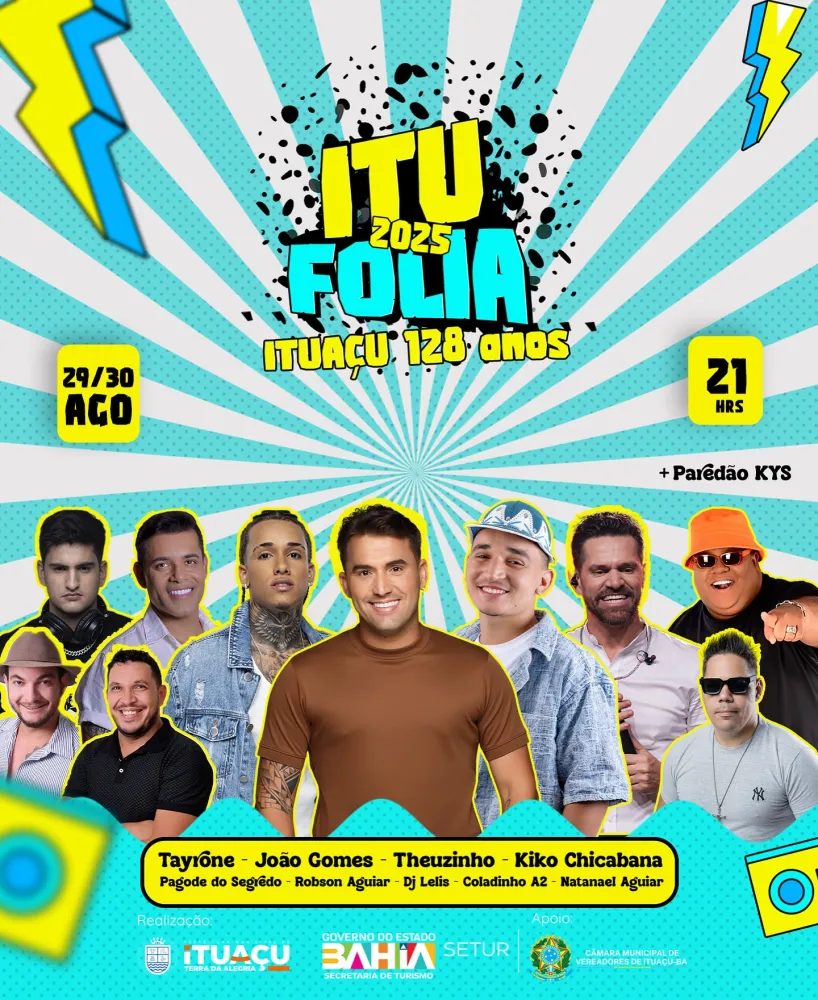 Ituaçu celebra 128 anos com grandes shows na edição 2025 do ItuFolia: Terra da Alegria