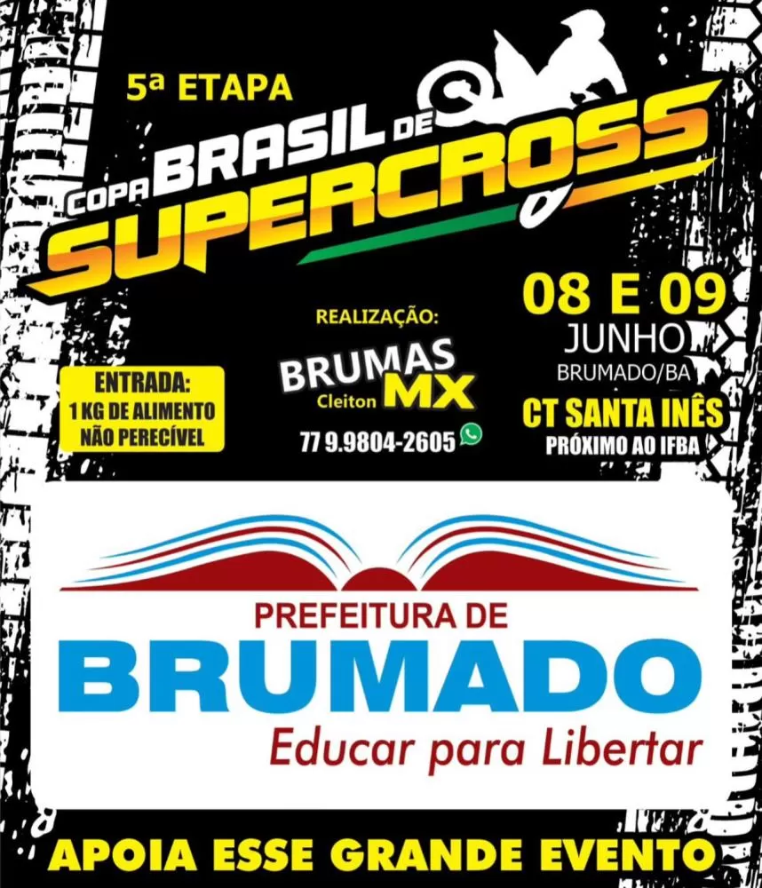 Etapa da Copa Brasil de Supercross será realizada no mês de junho em Brumado
