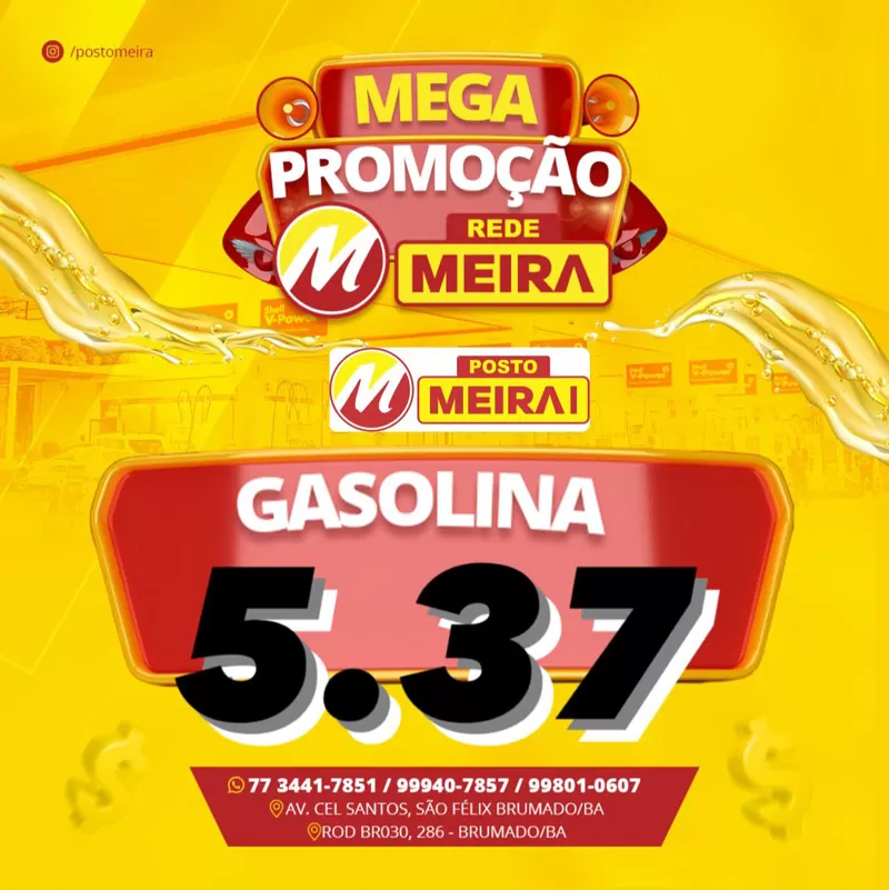 Abasteça seu veículo no Posto Meira