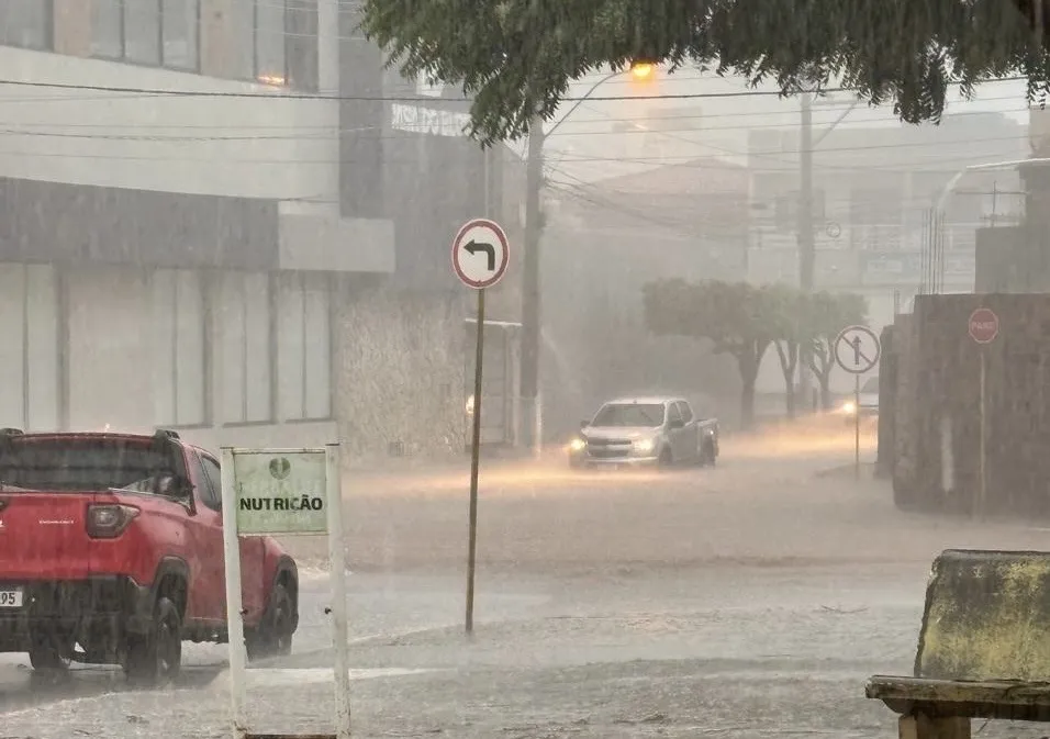 Chuva intensa causa quedas de árvores, postes e placas em Brumado