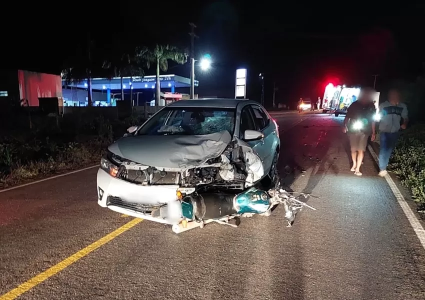 Livramento: Casal fica ferido após acidente entre moto e veículo na BA-152