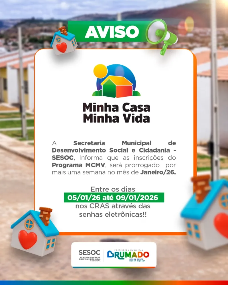 Inscrições do Minha Casa, Minha Vida em Brumado são prorrogadas até 9 de janeiro
