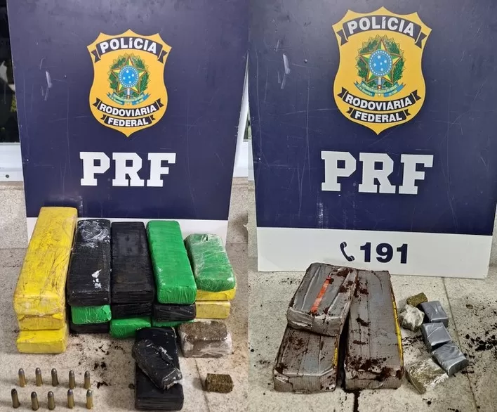 Em duas ocorrências, PRF apreende drogas e munições em Vitória da Conquista 