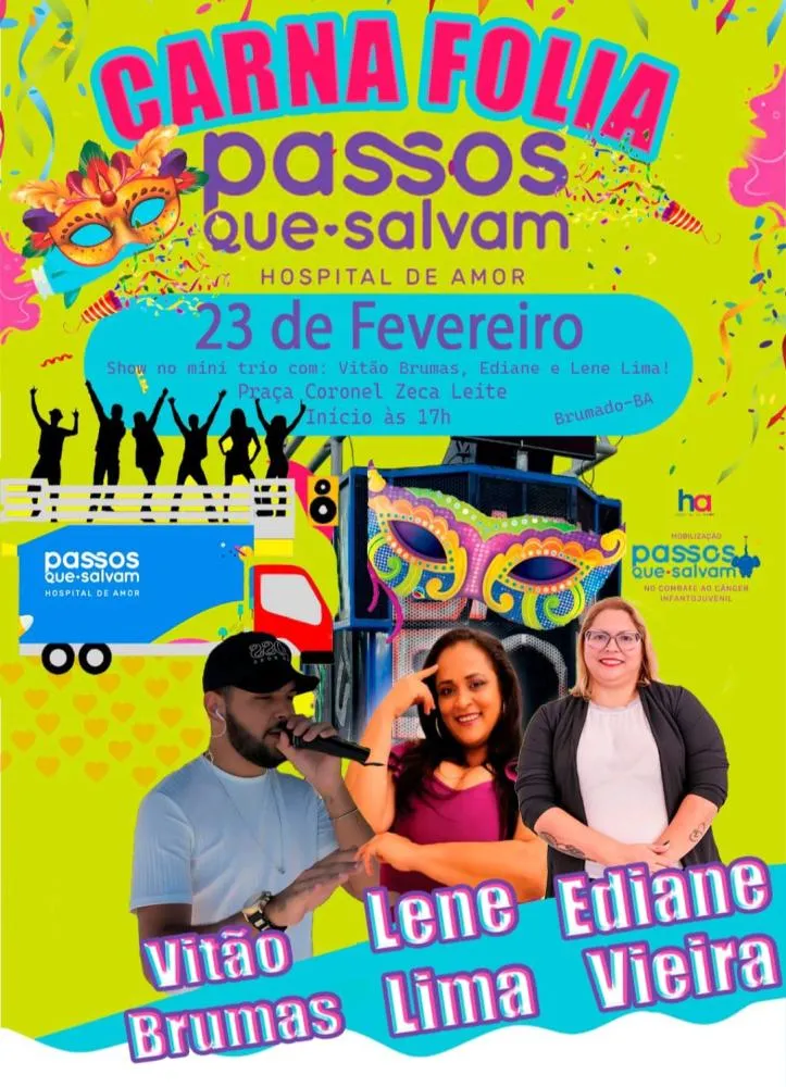 Carna Folia ‘Passos que Salvam’ anima Brumado em prol do combate ao câncer infantojuvenil