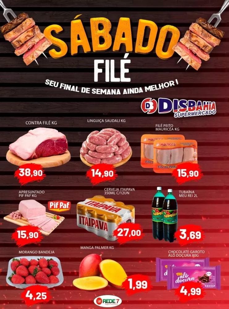 Ofertas: Sábado Filé do Disbahia Supermercado