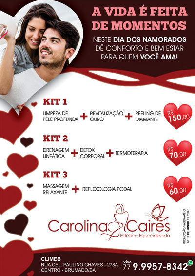 Carolina Caires Estética Especializada: Dia dos Namorados com promoção incrível 