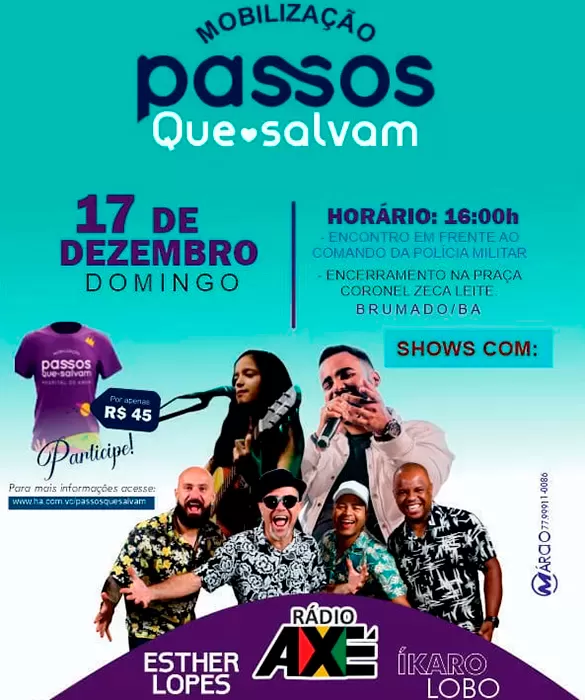 Brumado: Domingo (17/12) acontece a Mobilização 'Caminhada Passos Que Salvam'