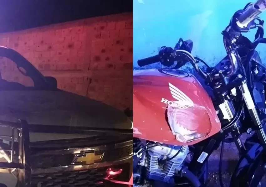 Motociclista desobedece ordem de parada e colide em viatura da PM em Brumado