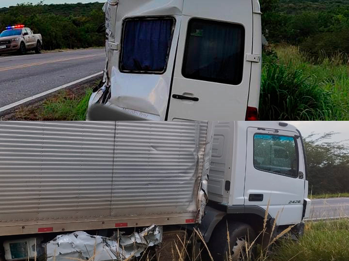 BR-030 em Brumado: Colisão entre Caminhão e Sprinter é registrado na BR-030
