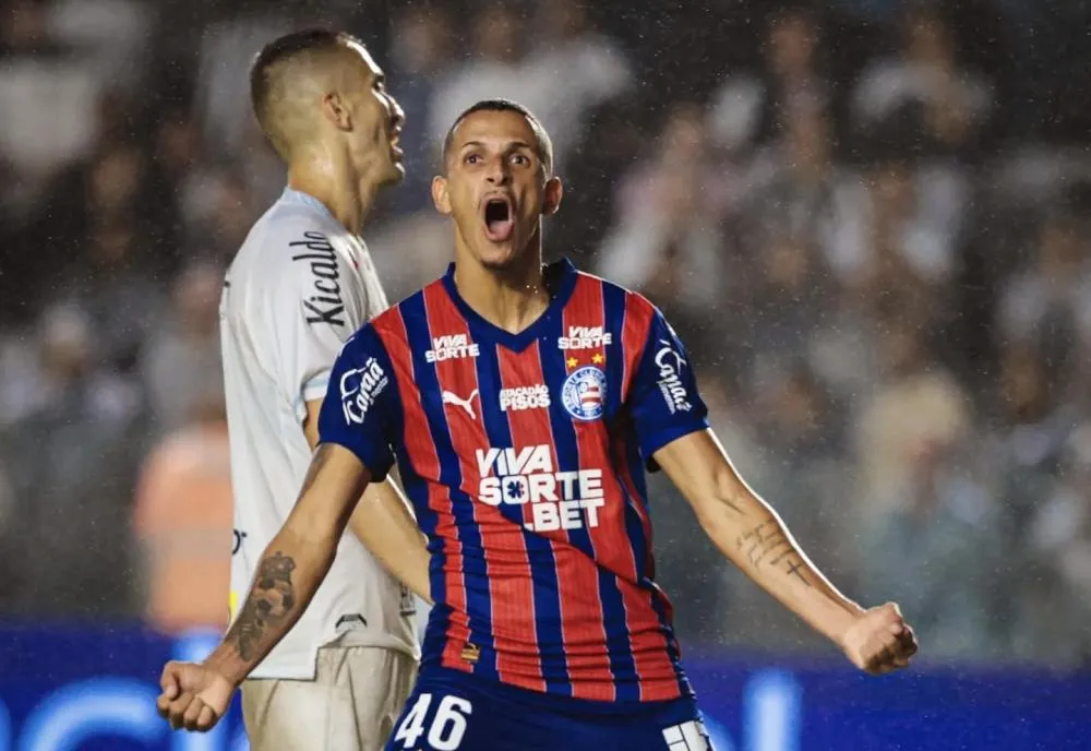 Com gols de Erick e Juba, Bahia empata em 2x2 com o Santos