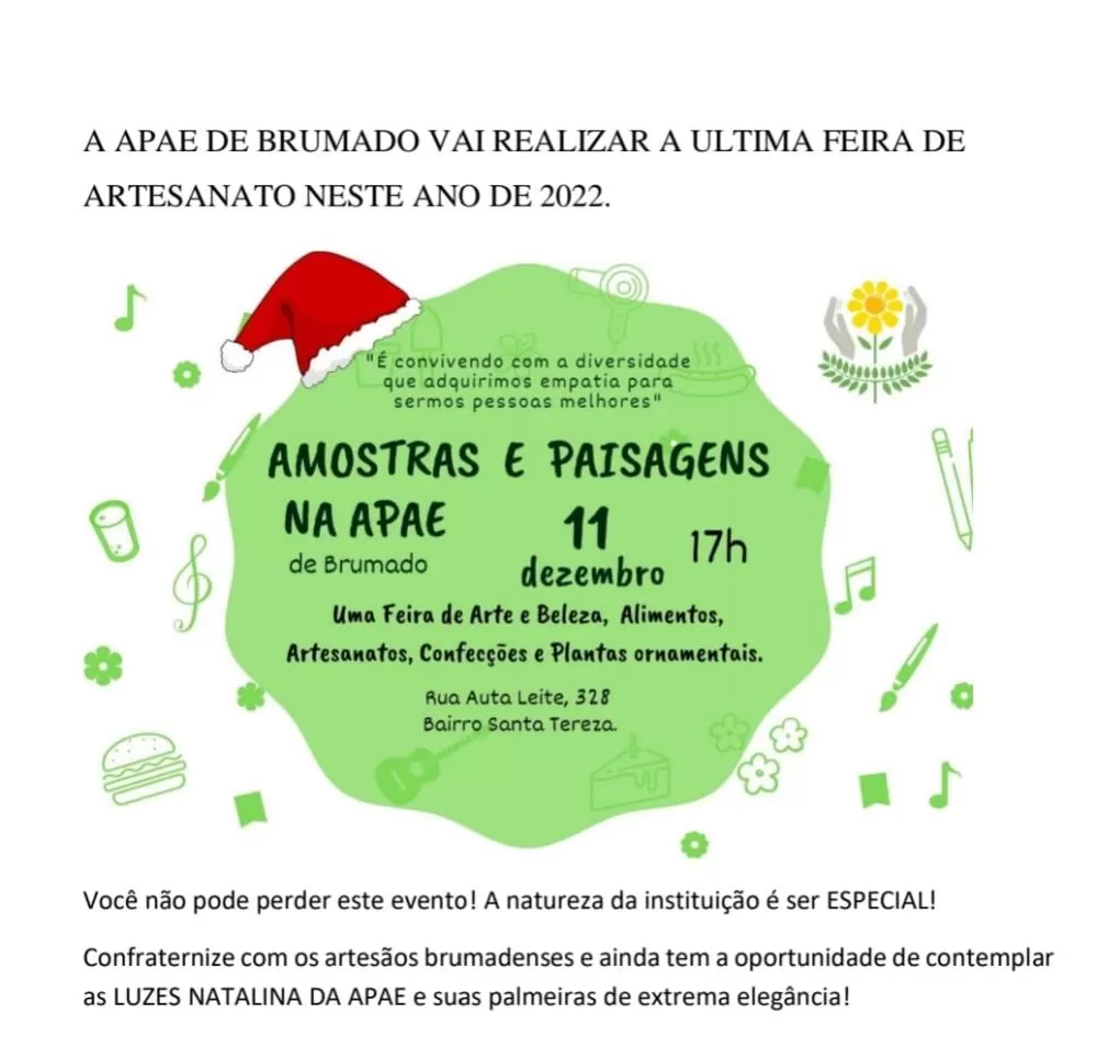 Brumado: Será realizado na APAE o evento Amostras e Paisagens