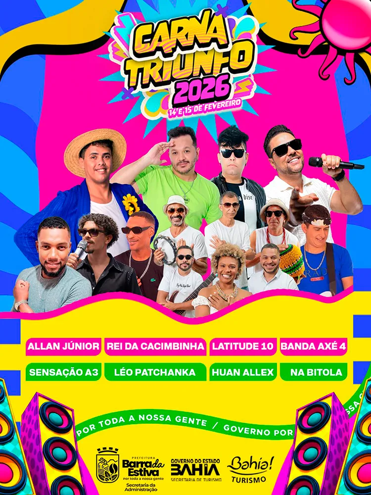 Barra da Estiva: Carna Triunfo 2026 promete agitar o fim de semana no Distrito de Triunfo do Sincorá
