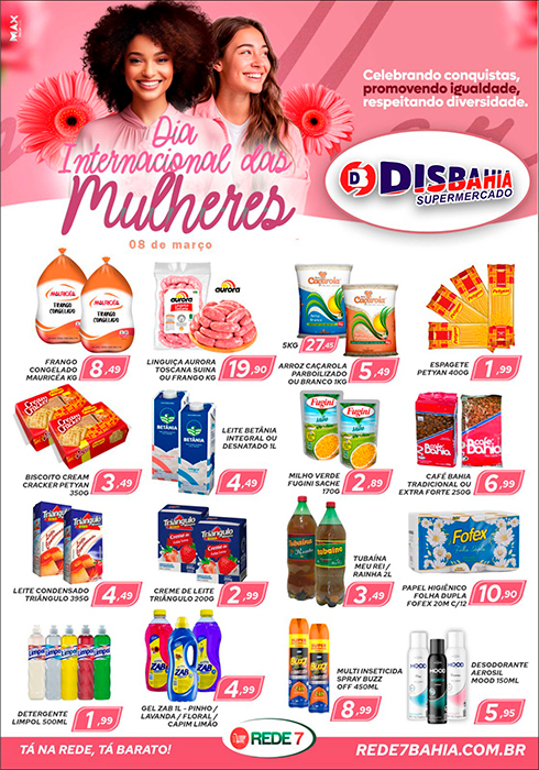 Ofertas do Dia Internacional das Mulheres do Disbahia Supermercado