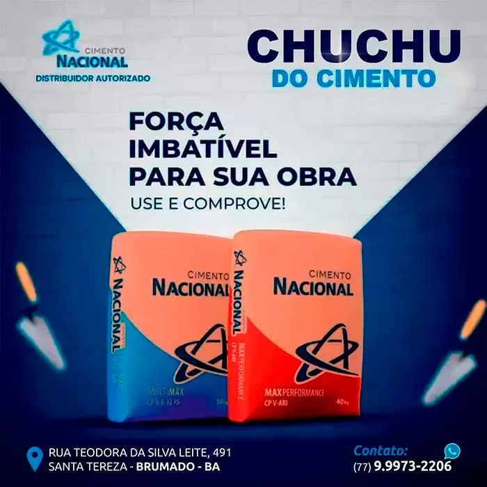 Brumado: Chuchu do Cimento revendendor autorizado do Cimento Nacional