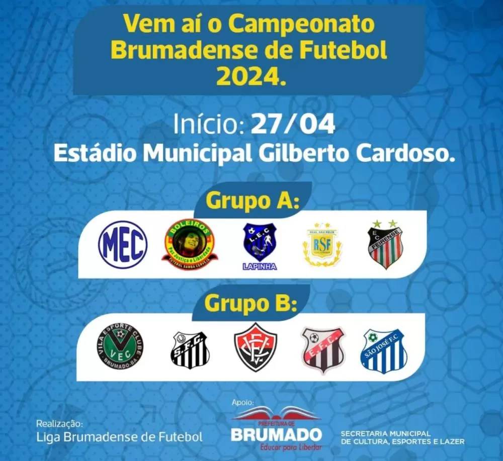 Campeonato Brumadense de Futebol 2024 começa neste sábado (27/04)