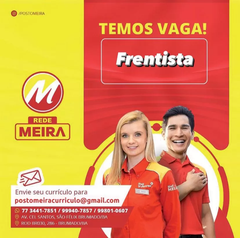 Posto Meira em Brumado Oferece Vaga de Emprego para Frentista