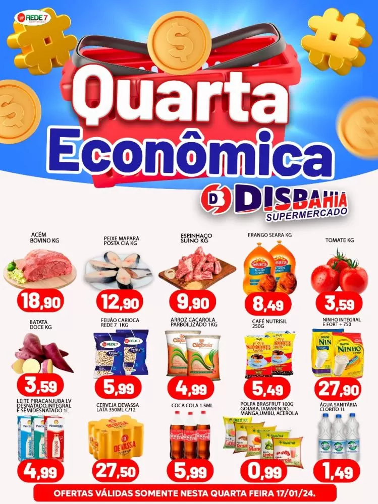 Economize na Quarta Econômica do Disbahia Supermercado!