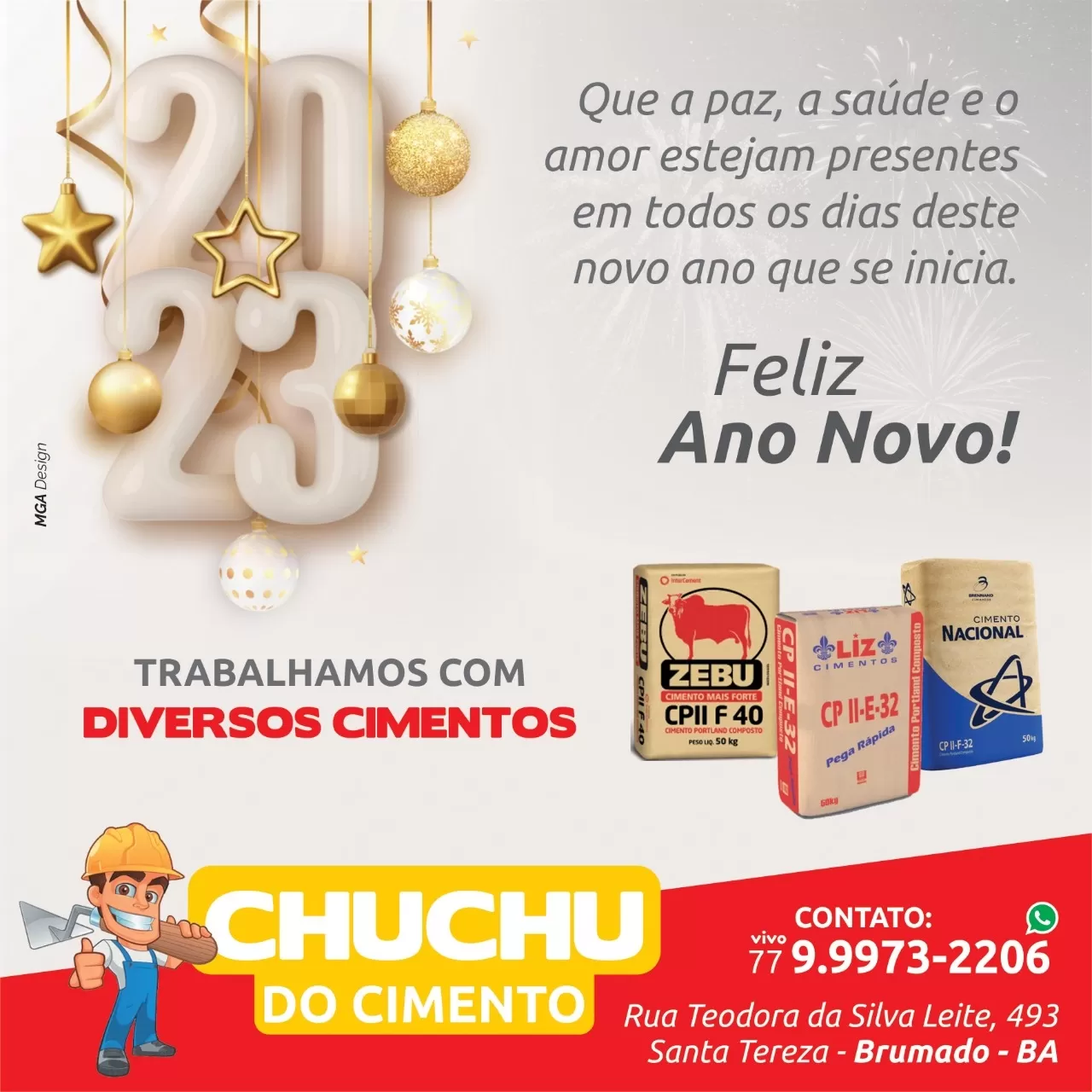 Chuchu do Cimento deseja um Feliz Ano Novo