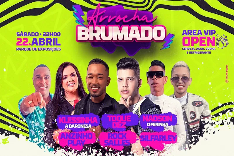 Dia 22 de abril tem Arrocha Brumado no Parque de Exposições Gilson Brito