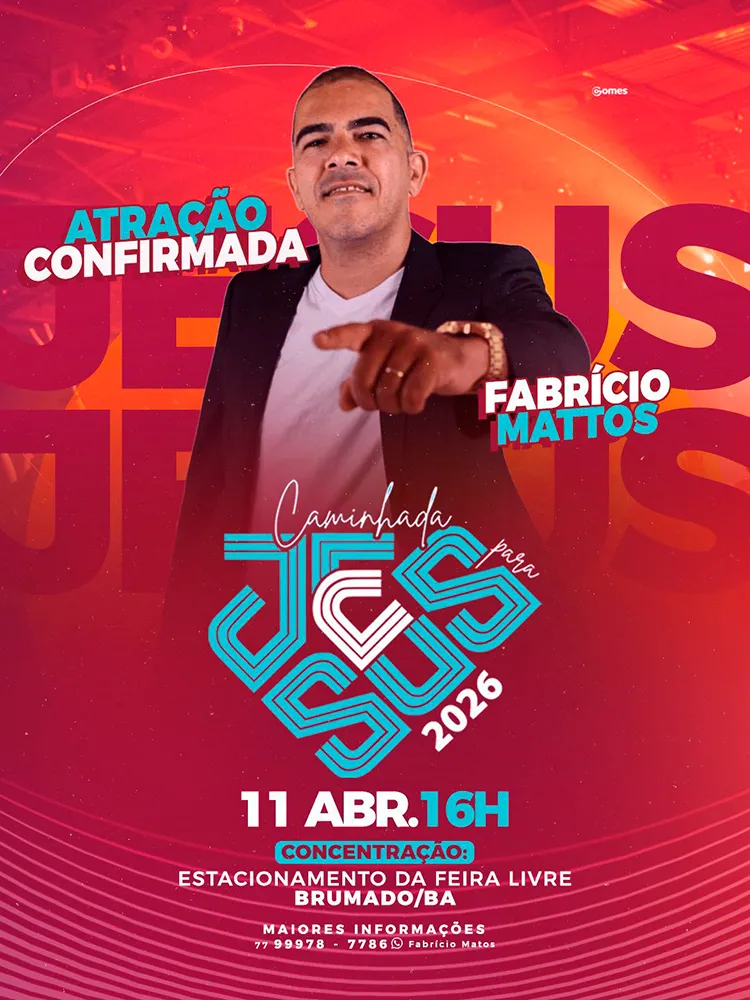 Caminhada para Jesus 2026 confirma Fabrício Mattos como terceira atração do evento