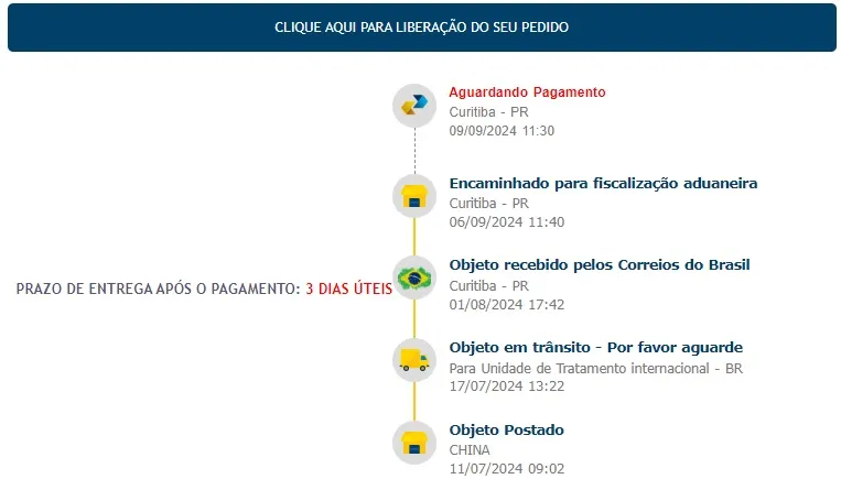 Brumadenses têm mensagens recebidas sobre golpe da falsa taxa de encomendas