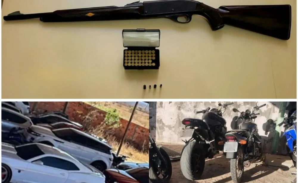 Megaoperação em Botuporã: Polícia cumpre mandado, apreende rifle, munições, diversos veículos de luxo e motos