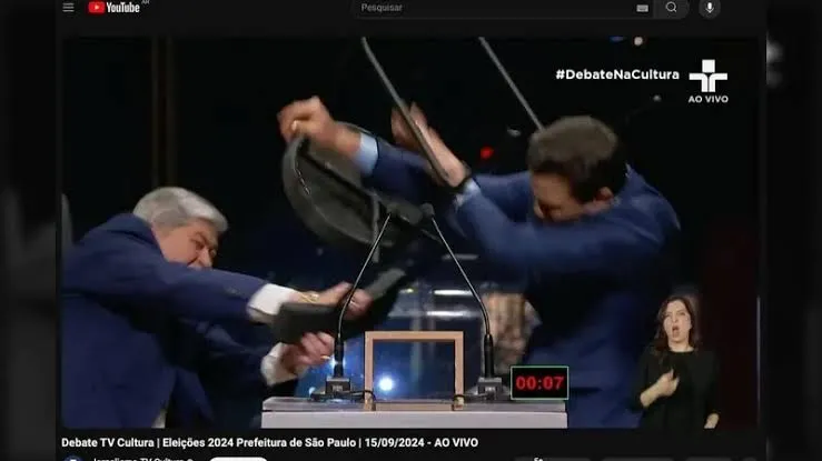 Debate para Prefeitura de SP é Interrompido Após Datena Agredir Pablo Marçal com Cadeira