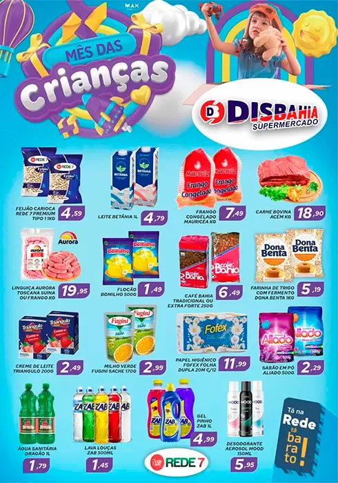 Ofertas do Mês das Crianças do Disbahia Supermercado