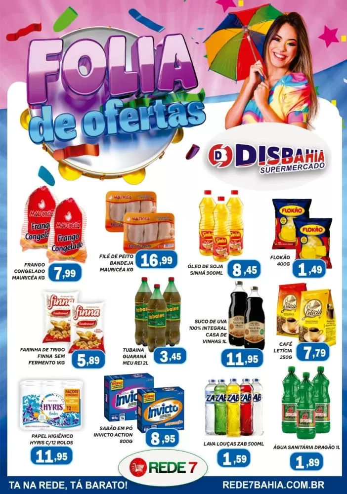 Folia de Ofertas no Disbahia Supermercado Rede 7