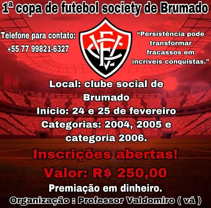 Vem aí a 1ª Copa Futebol Society de Brumado